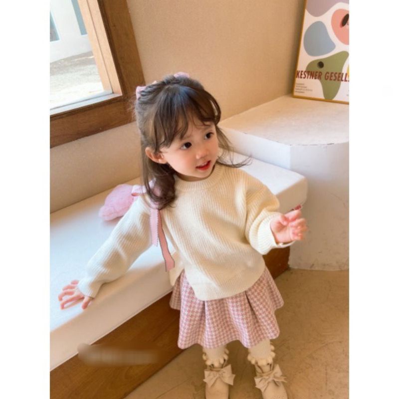 (Video thật) Sét váy len cho bé gái 1-5 tuổi ( Hãng Chao CC Quảng Châu Cao cấp)