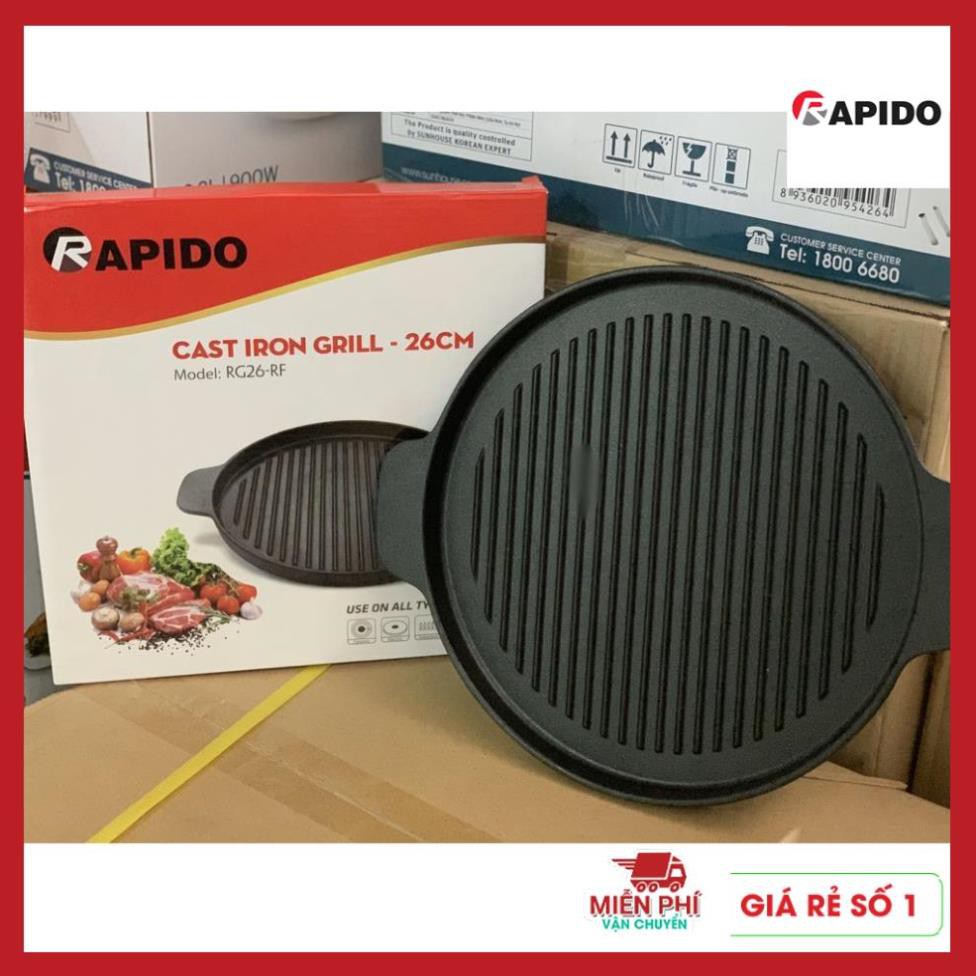 CHẢO NƯỚNG RAPIDO 24CM, CHẢO GANG NƯỚNG RAPIDO 24CM DÙNG TRÊN MỌI LOẠI BẾP