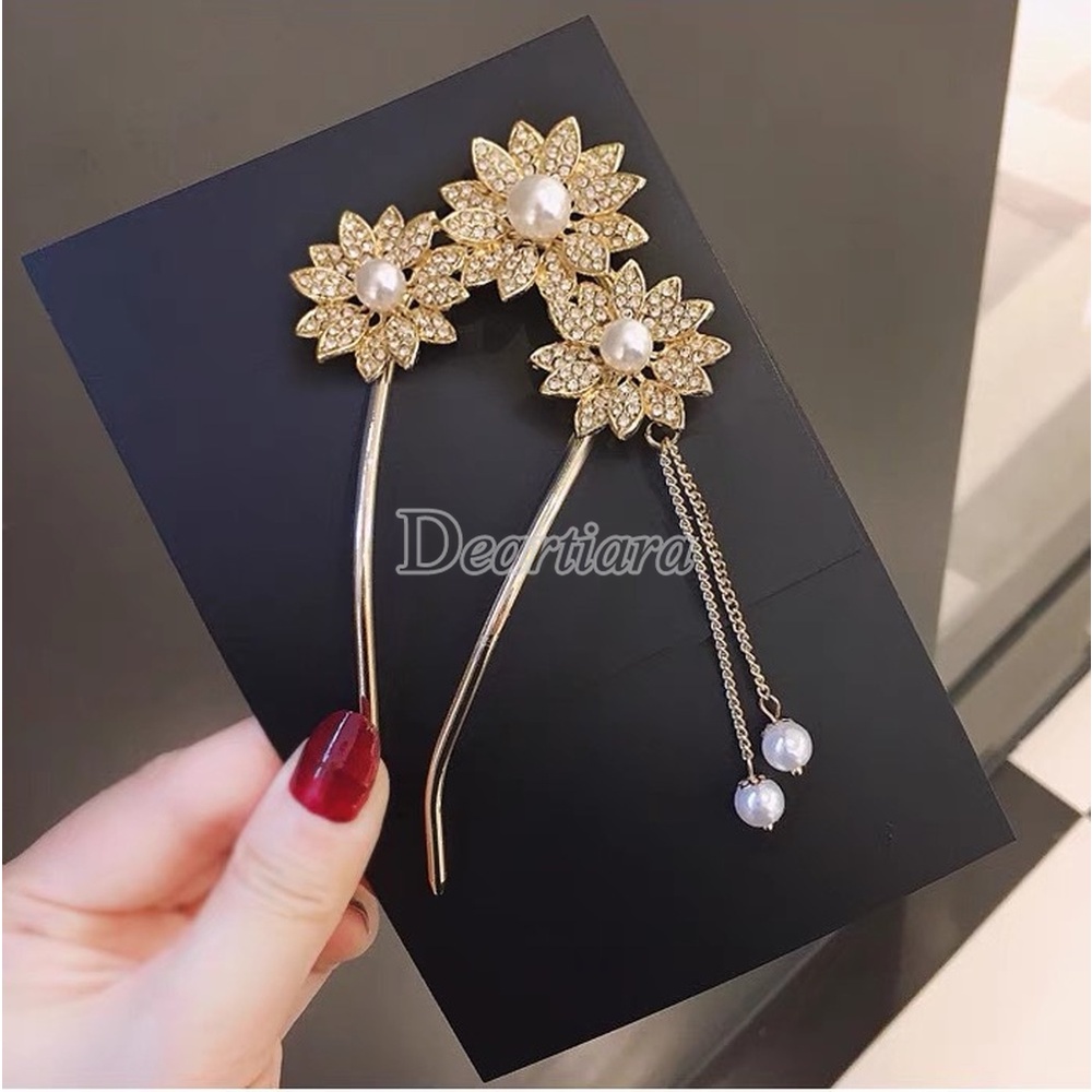 Kẹp Tóc Hình Hoa Đính Đá Thời Trang Cho Nữ
