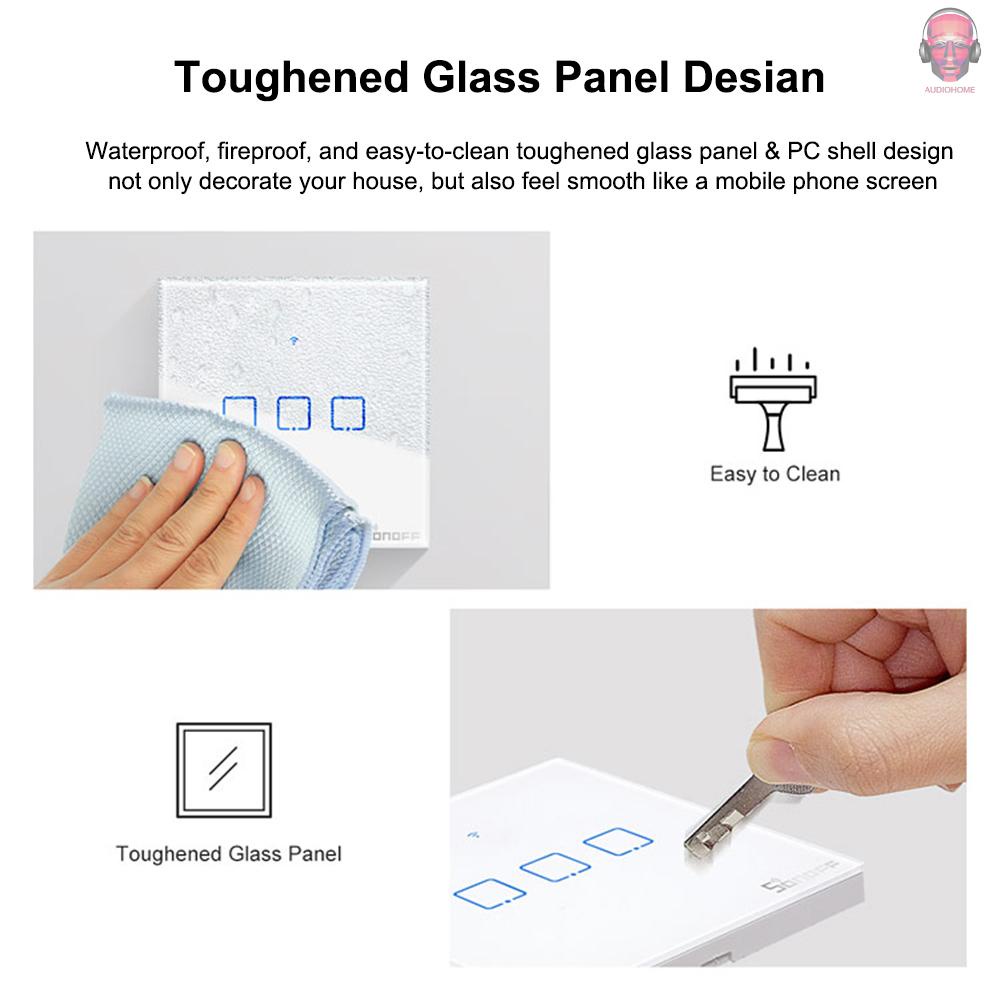 GOOGLE Công Tắc Đèn Thông Minh WiFi Thông Minh SONOFF T2UK2C-TX 2 Gang 433Mhz RF Điều Khiển Từ Xa Tiện Dụng