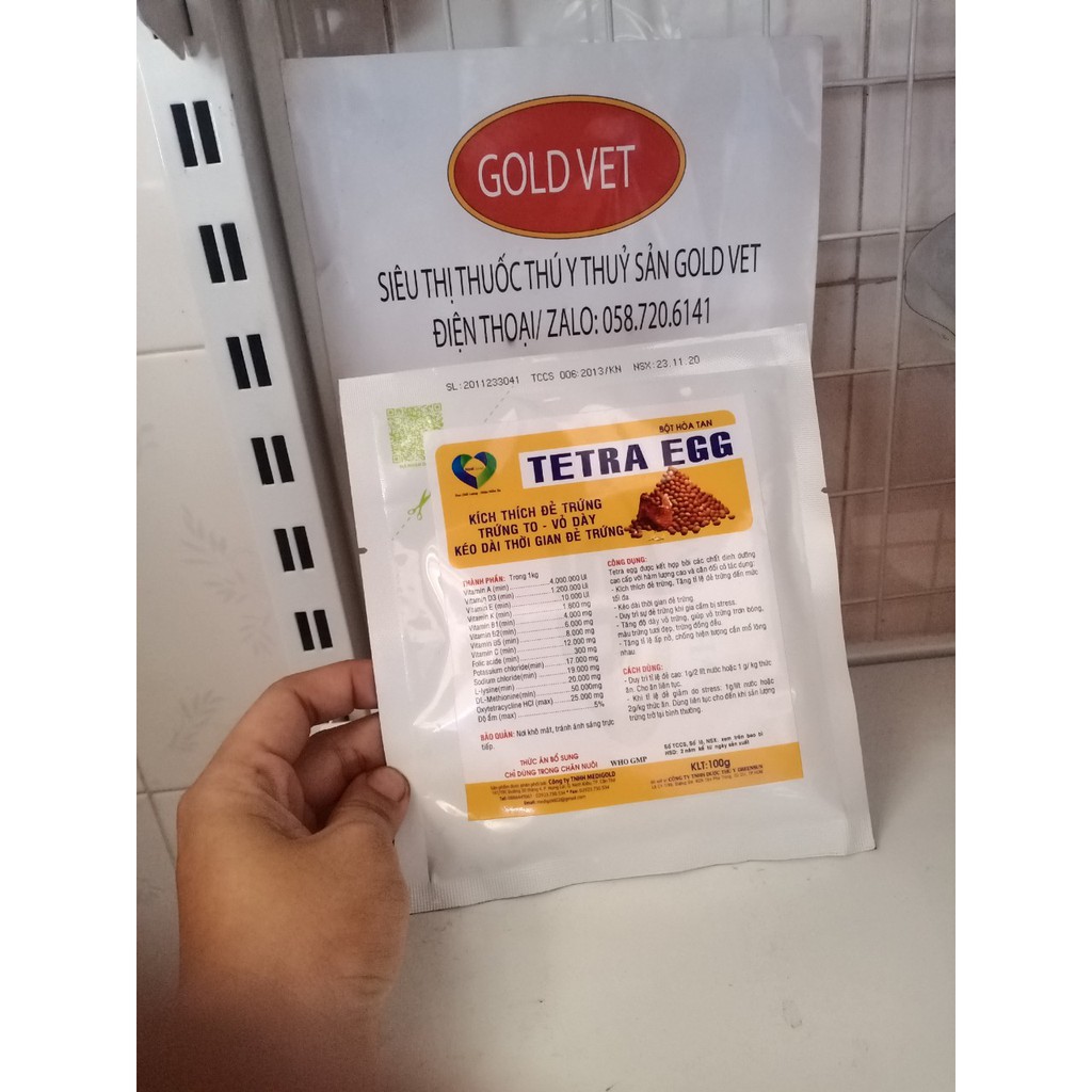 [Giá rẻ] Tetra EGG [1 gói x100g] đẻ trứng to-vỏ dày cho gà đá