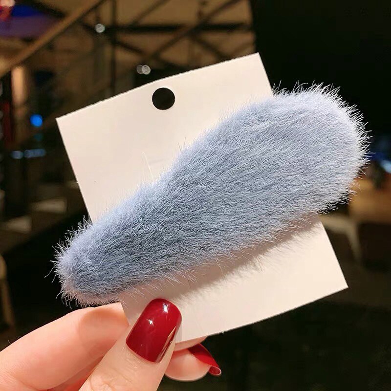 Kẹp Tóc Phối Lông Phong Cách Hàn Quốc Đáng Yêu Cho Nữ