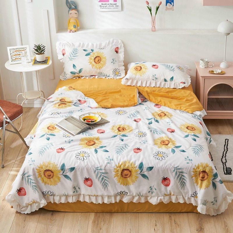 Bộ chăn ga đũi bèo Hàn Quốc loại 1