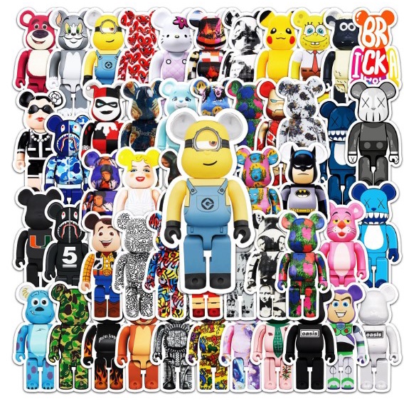 [50 Hình] Sticker hình BearBrick dán trang trí laptop, mũ nón bảo hiểm, vali, xe tay ga, ván trượt - DB.134