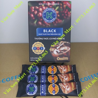 Cà phê đen K Coffee Black Phúc Sinh Hộp 255g (15 gói dài * 17g)