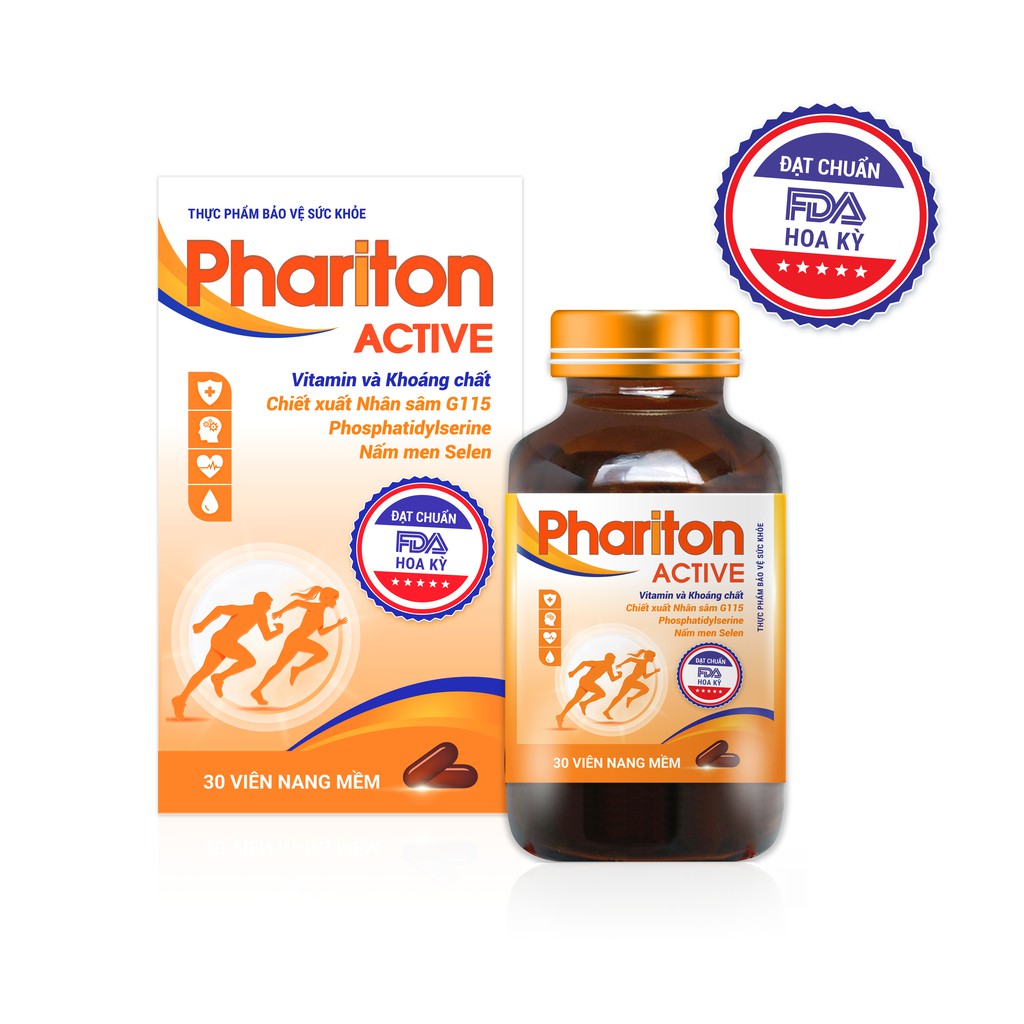 Thực phẩm bảo vệ sức khỏe PHARITON ACTIVE - Giảm mệt mỏi, tăng cường sức đề kháng (30 viên)