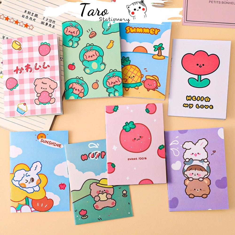 Sổ tay mini kẻ ngang hoạt hình dễ thương K10 Taro Stationery