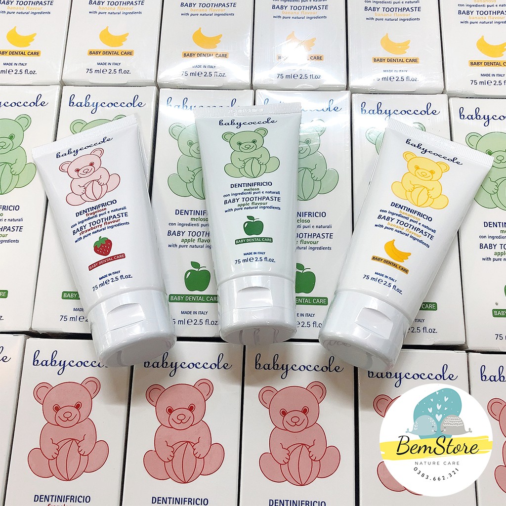  Kem Đánh Răng cho Bé Babycoccole 12M+ 75ml Hữu cơ Nuốt Được