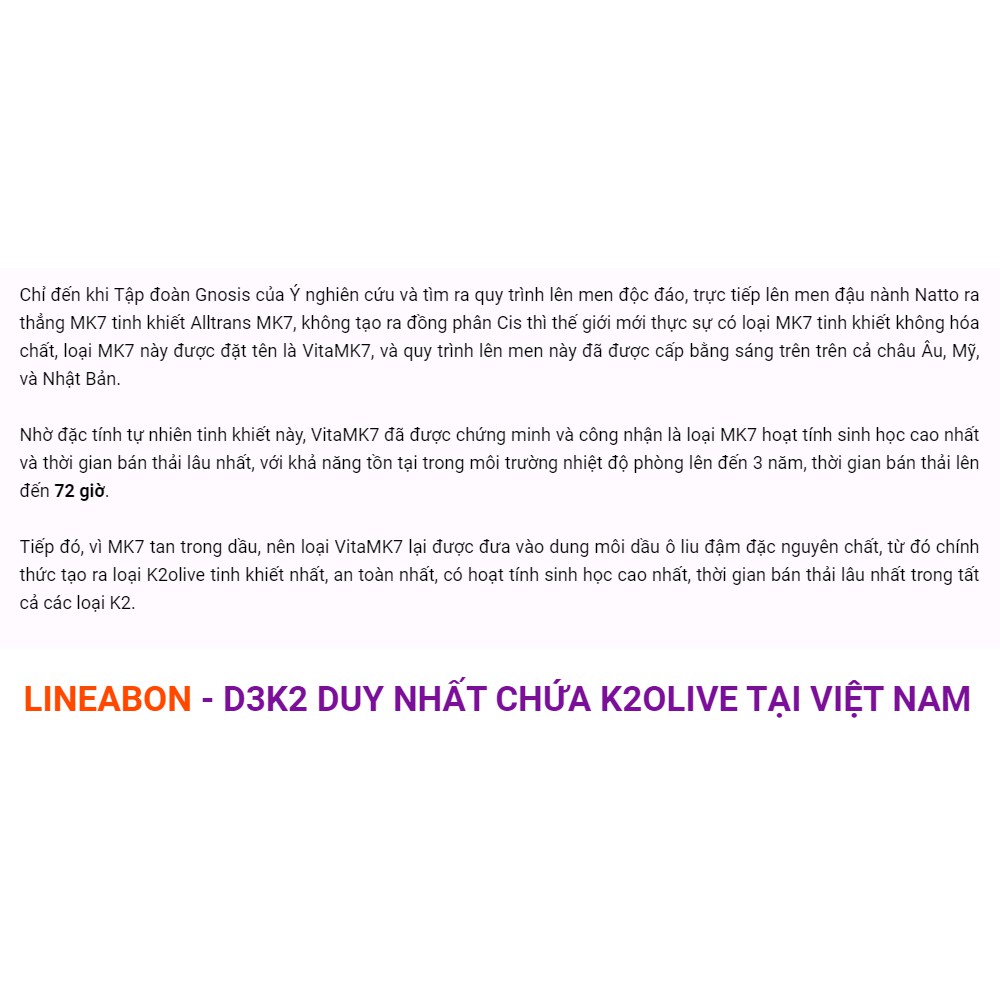 Lineabon K2+D3 - Bổ sung vitamin K2, D3 giúp hấp thu canxi tối đa - Chai 10ml | BigBuy360 - bigbuy360.vn