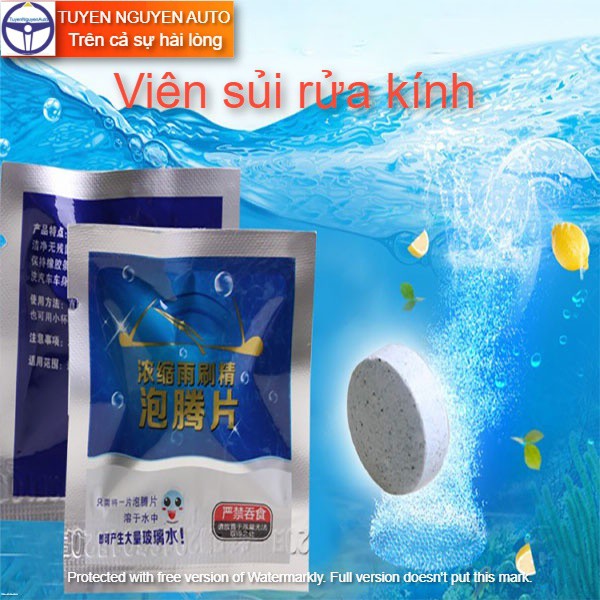 Combo 10 Viên sủi rửa kính ô tô xe hơi rửa kính sạch bong