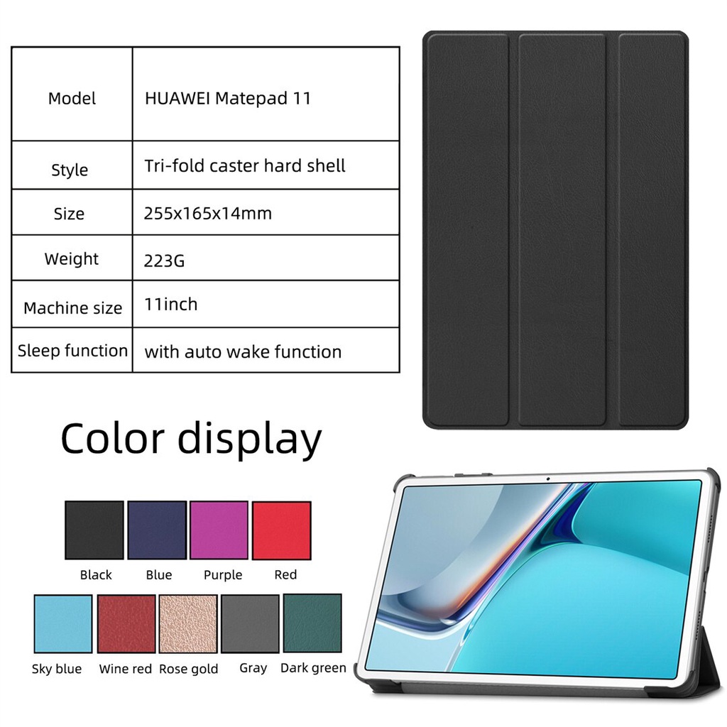 Case for Huawei MatePad 11 2021 Tablet Leather case with smart 3 times more than thin for Huawei MatePad 11 funda