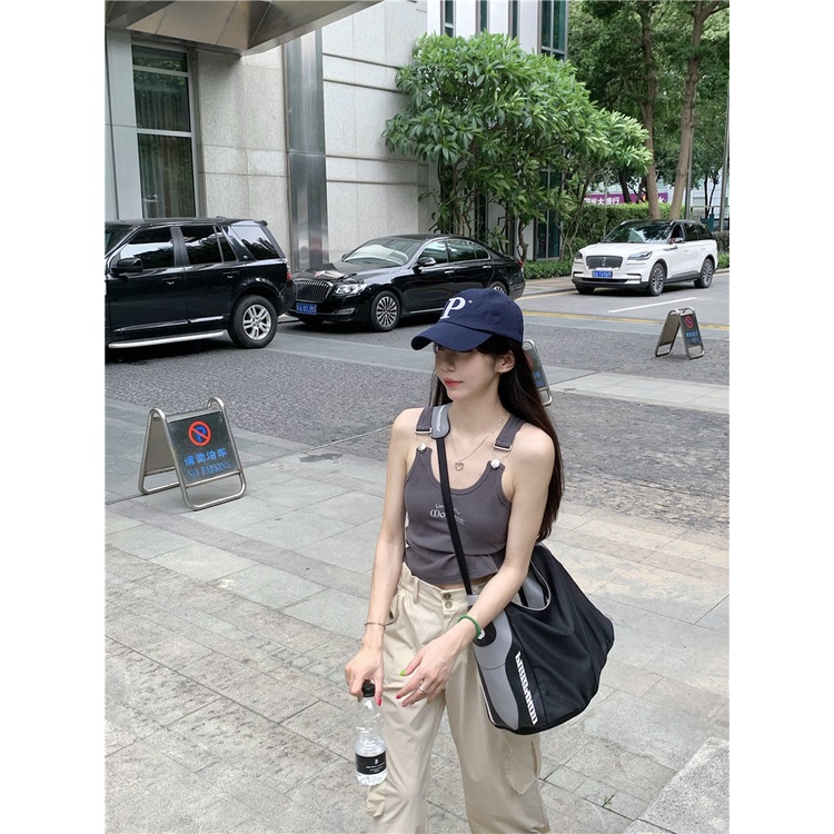 Áo Lửng Hai Dây Thêu Chữ Ôm Dáng Phong Cách Mới Mùa Hè Cho Nữ