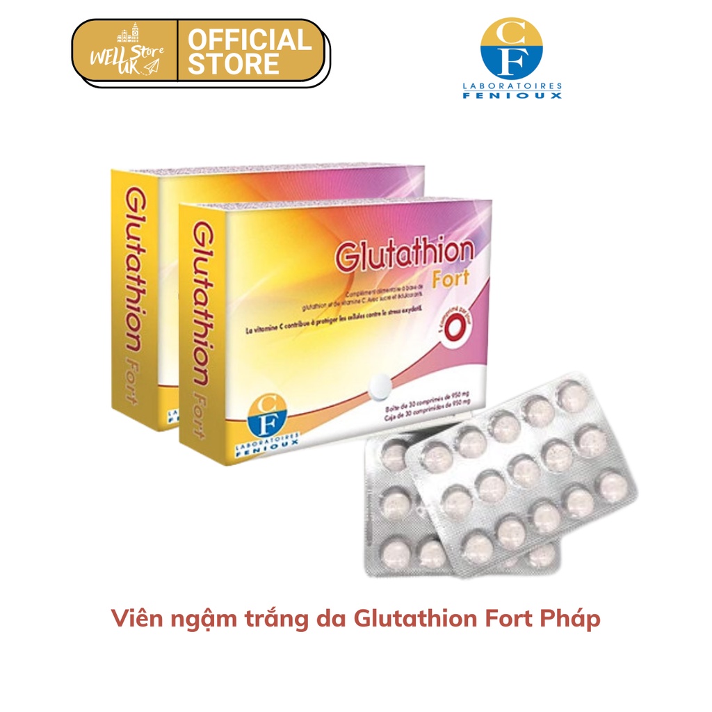 Viên ngậm trắng da Glutathione Fort Pháp sử dụng 30 ngày