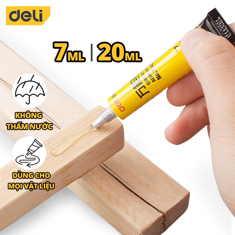 Keo Siêu Dính Đa Năng Deli - 7ml/ 20ml - Có Thể Dán Trên Mọi Bề Mặt - Phù Hợp Sửa Chữa, Ghép Nối - 7140/7149