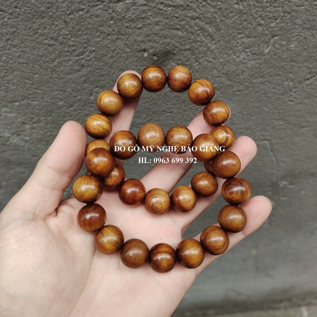 Vòng tay phong thủy gỗ thơm 14ly
