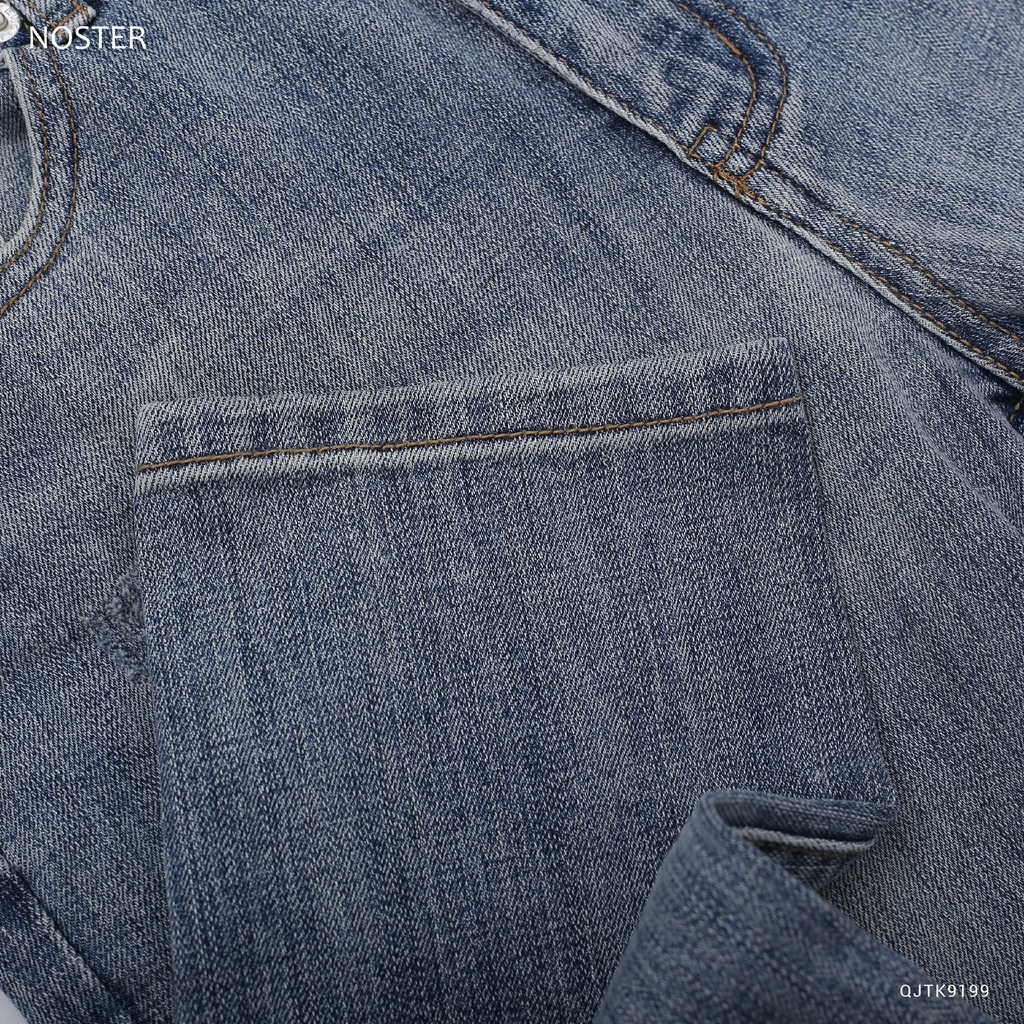 Quần Jean xanh xước, chất Jean co dãn, phom dáng đẹp - Thương hiệu NOSTER mã QJTK9199