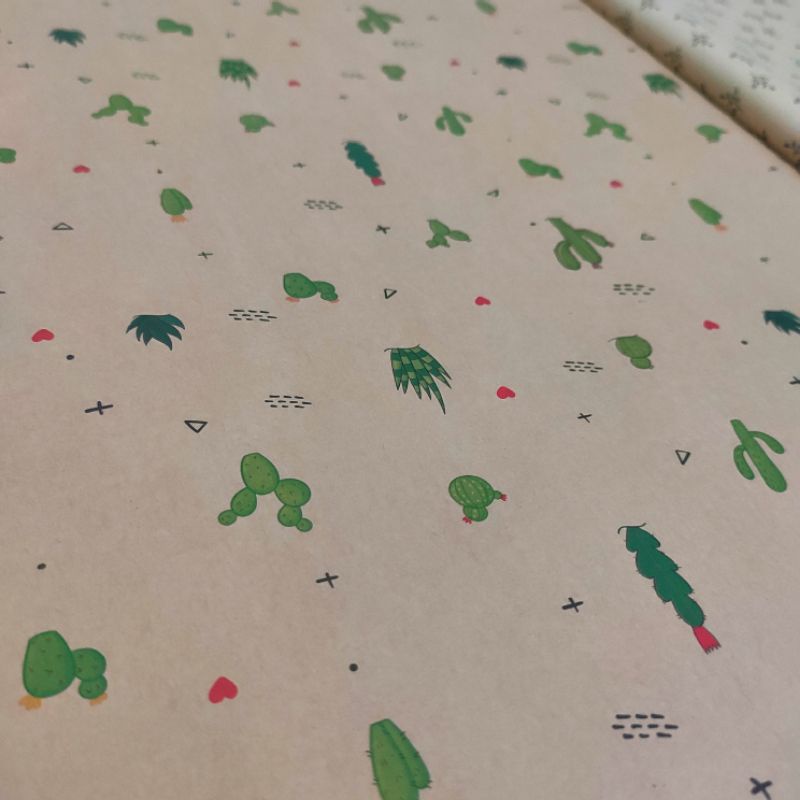 Cuộn 10 tờ GIẤY GÓI QUÀ (50x70cm) hoạ tiết HOA LÁ Vintage chất liệu giấy Kraft dày dặn