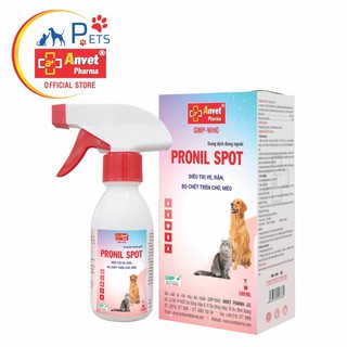 PRONILL SPOT - Thuốc xịt trị ve, rận, bọ chét chó, mèo, Chai 100 ml