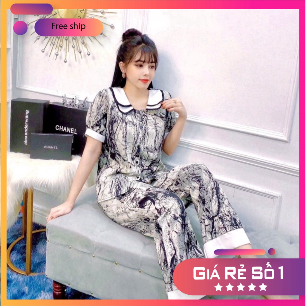 [MÃ GZ725] Đồ bộ nữ siêu đẹp, bộ nữ mặc nhà cổ sen, bộ ngủ nữ chất lụa 100d nhà MIMI | BigBuy360 - bigbuy360.vn