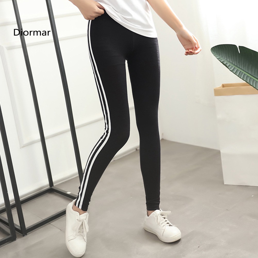 Quần legging thể thao kẻ sọc thời trang cho nữ