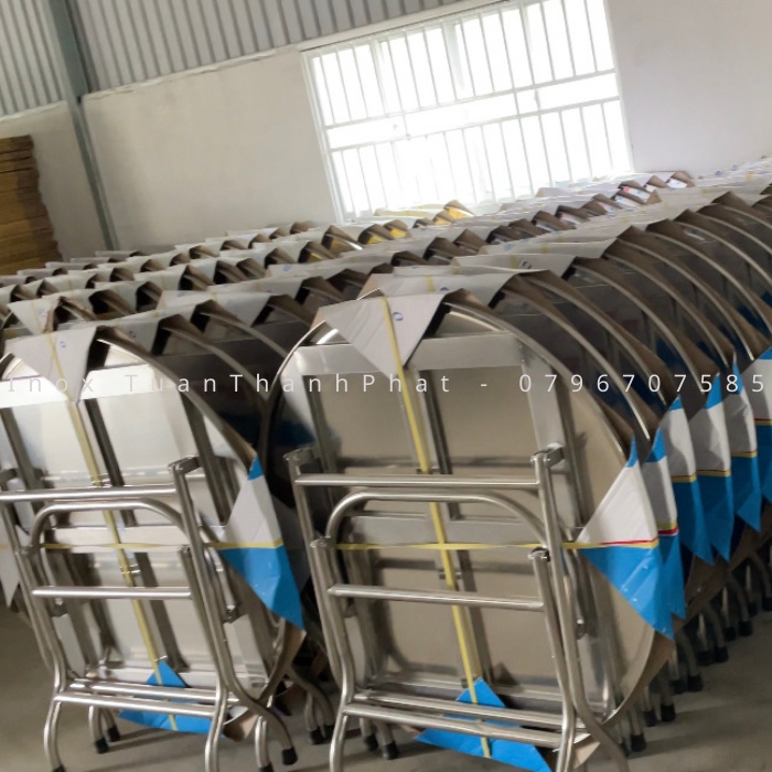 Bàn tròn Inox 201 - Bàn quán ăn - bàn đám tiệc - bàn ăn cơm Inox Tuấn Thành Phát