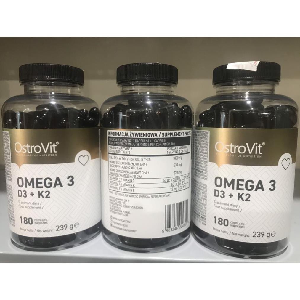 Viên Hỗ Trợ Chức Năng Mắt Và Xương Khớp  OSTROVIT Omega3 D3 + K2  - Từ Châu Âu