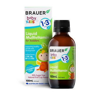Vitamin Trẻ em Brauer Baby & Kids Liquid Multivitamin For Toddler cho trẻ 1-3 tuổi (100ml)