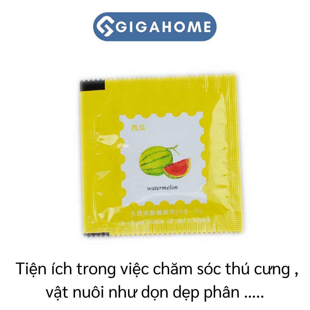 Set 10 Chiếc Khăn Giấy Ướt Gói Vuông GIGAHOME Kiểu BCS Mini Dễ Dàng Đem Theo 9411
