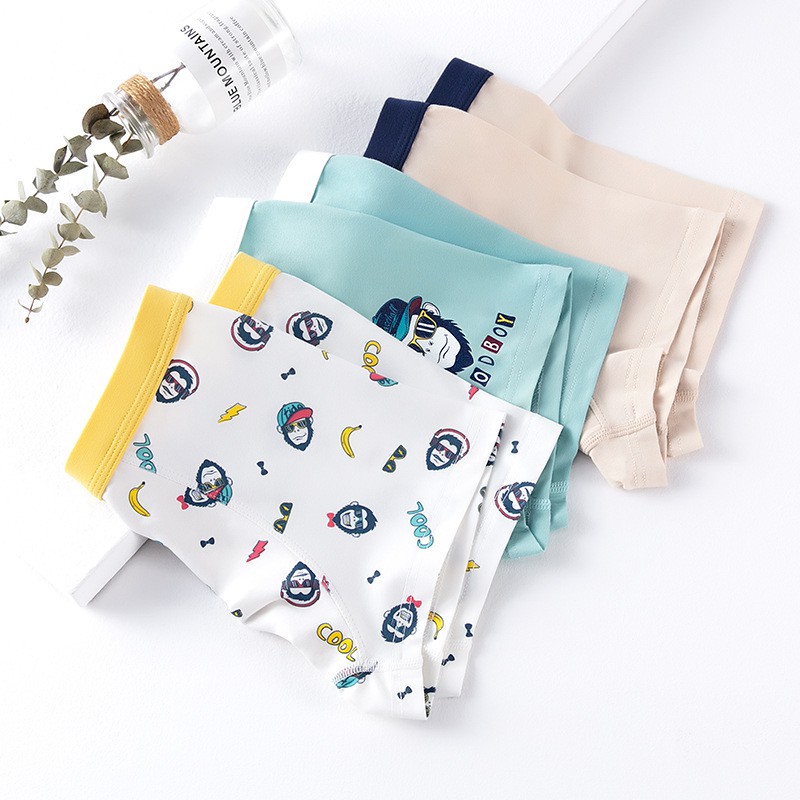 Quần lót boxer chất liệu cotton cỡ vừa và rộng dành cho bé trai