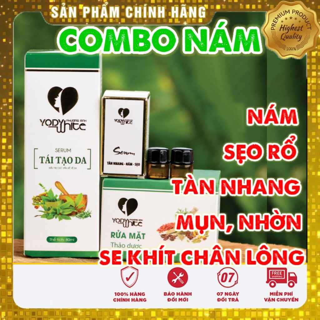 [CHÍNH HÃNG]⚡COMBO SERUM BONG NÁM RỖ MỤN YODY WHITE PHƯƠNG ANH CHUYÊN NÁM MẢNG NÁM CHÂN SÂU SẸO RỔ CÁC LOẠI MỤN