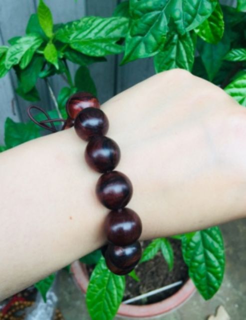 Vòng tay nam nữ màu trầm GỖ hương đen đỏ hạt tròn 8li 10li 12li 14li 16li 18li