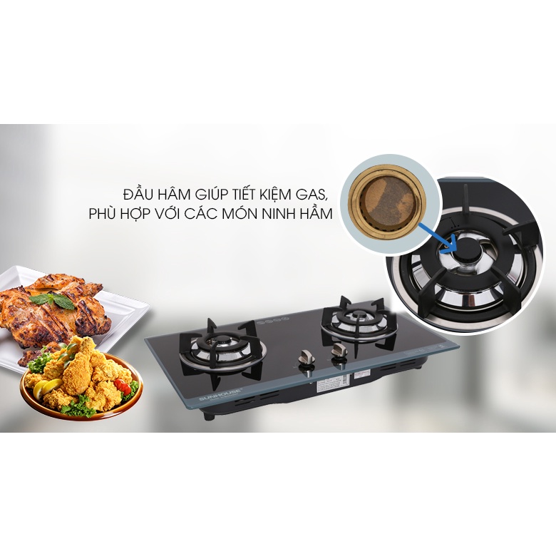 Bếp gas âm Sunhouse SHB5548MT-Chính Hãng trưng bày 99%+Tặng Dây gas,đánh lửa IC nhạy bén, giúp bật lửa nhanh.an toàn