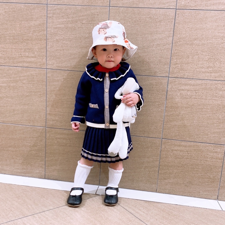 Bộ len bé gái kèm chân váy thiết kế 2021, Cho bé từ 1-6 tuổi  thương hiệu Hapykids BL17