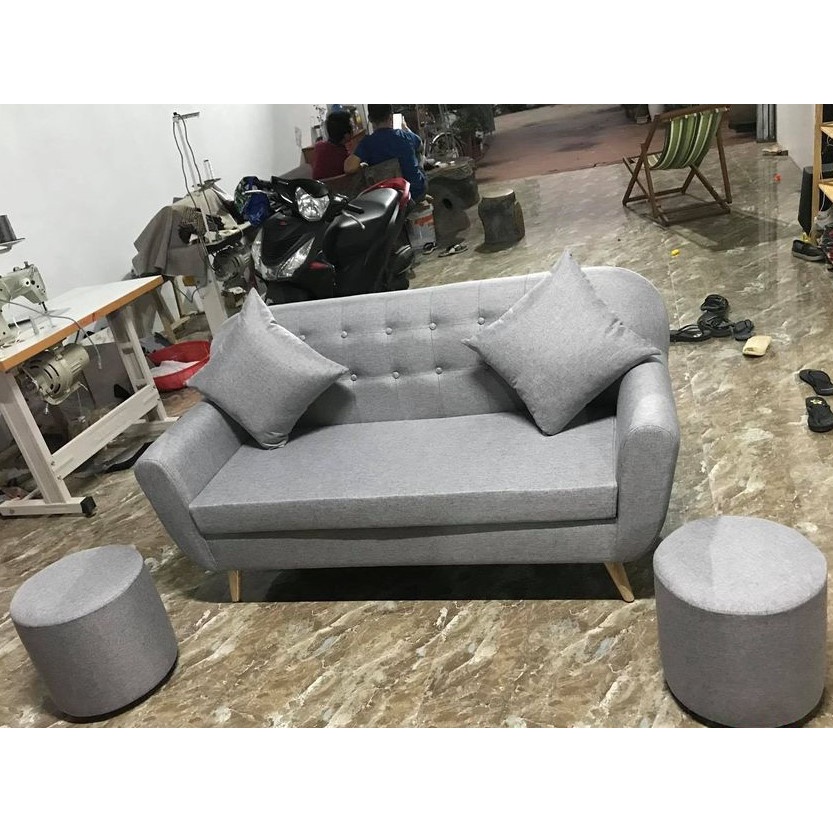 Sofa múi - sofa giá rẻ - sofa mini đẹp FULL BỘ GHẾ VĂNG SOFA + 2 GHẾ ĐÔN + 2 TỰA LƯNG