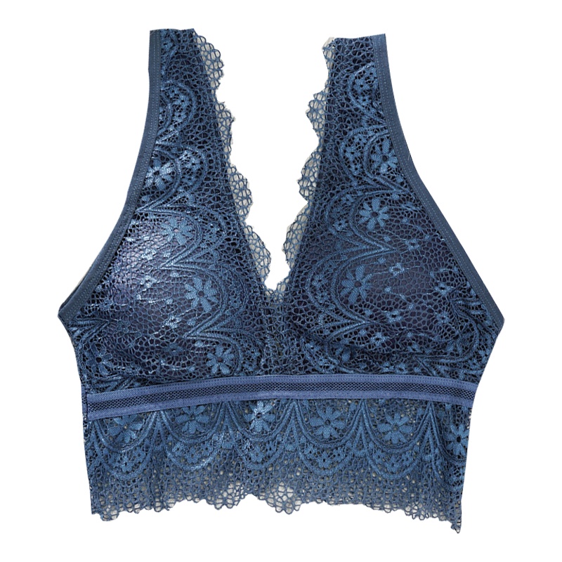 Áo Lót Nâng Ngực Hở Lưng Không Gọng Cổ Chữ V Khoét Sâu Phối Ren Gợi Cảm Cho Nữ