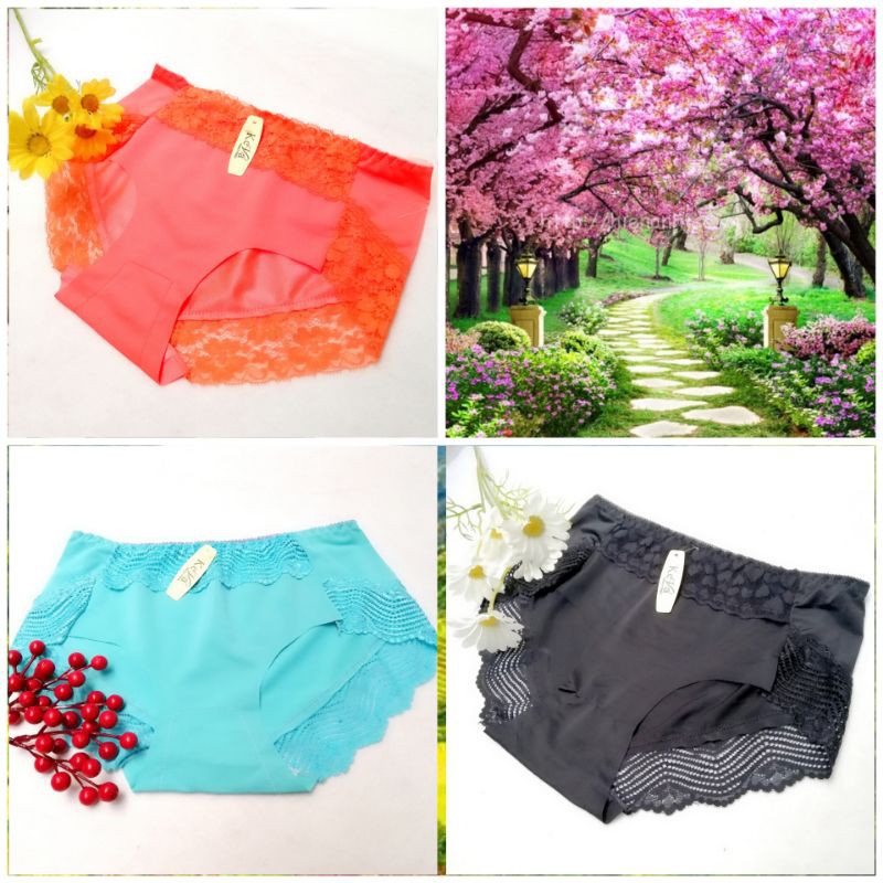 Quần Lót Nữ Su Thun Lạnh Phối Ren Cạp Cao 40kg đến 60kg | BigBuy360 - bigbuy360.vn