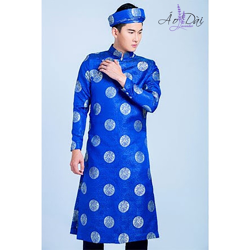 Áo dài nam truyền thống lụa Thái Tuấn, kèm mấn đội đầu - ADNTT