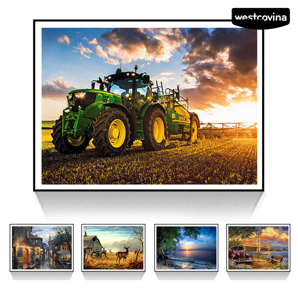 Bộ Tranh Đính Đá 30x40cm Tự Làm Hình Phong Cảnh Độc Đáo