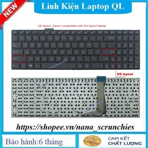 Bàn Phím Laptop Asus E502 E502M E502MA E502S E502SA E502N E502NA (Phím trong máy phải Hàn DÀNH CHO THỢ)