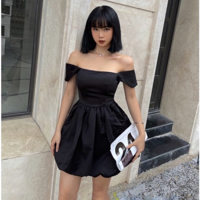 Đầm Xoè Cúp Đen Có Mút Ngực Amelie