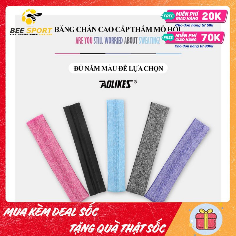 Băng đô nam nữ thể thao Aolikes AL2103 - Headband thể thao ngăn và thấm hút mồ hôi chính hãng