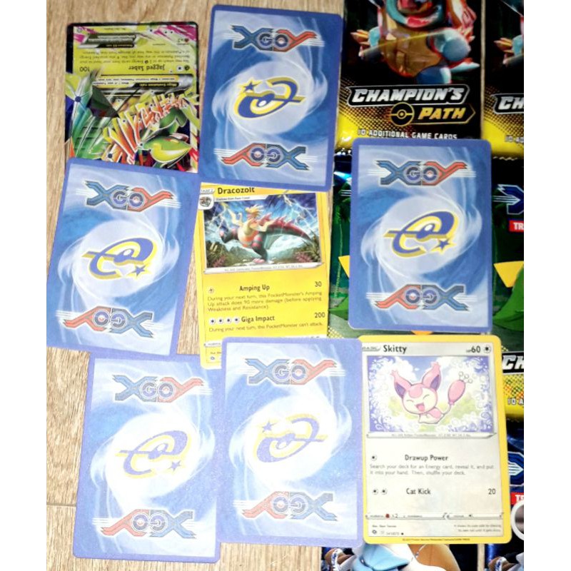 sét 12 pack có 96 thẻ bài Pokemonn_Champion Path VMax bằng giấy bóng cứng óng ánh tiếng Anh
