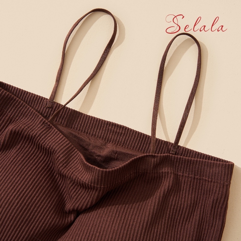 Áo Hai Dây Selala Gân Tăm Mềm Mịn Co Giãn Sang Chảnh Sexy 2D13