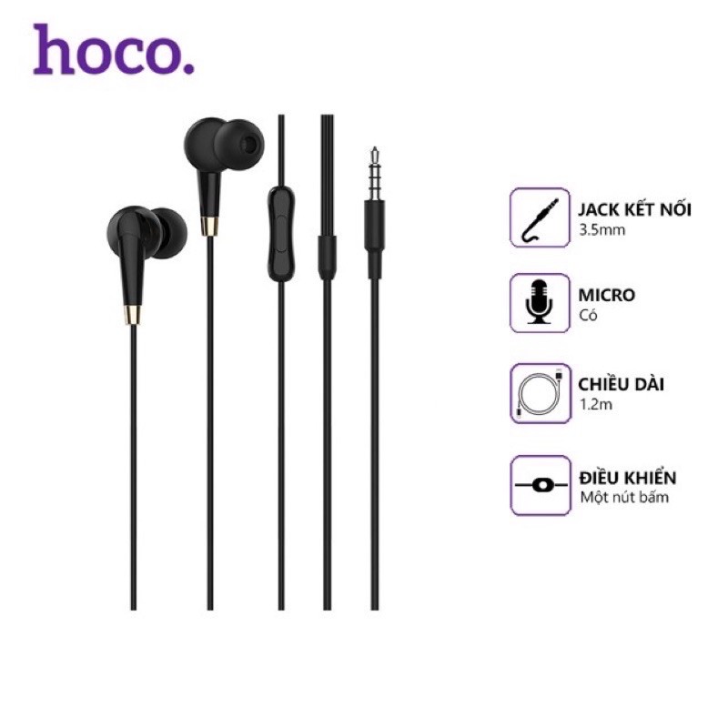 ✔FREESHIP✔Tai nghe nhét tai có dây jack 3.5mm-có mic-Hoco M58,earphone tương thích Xiaomi/Oppo/Huawie/Redmi /Tai Nghe rẻ