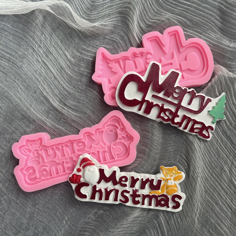 Khuôn Silicone Tạo Hình Chữ Merry Christmas Trang Trí Bánh