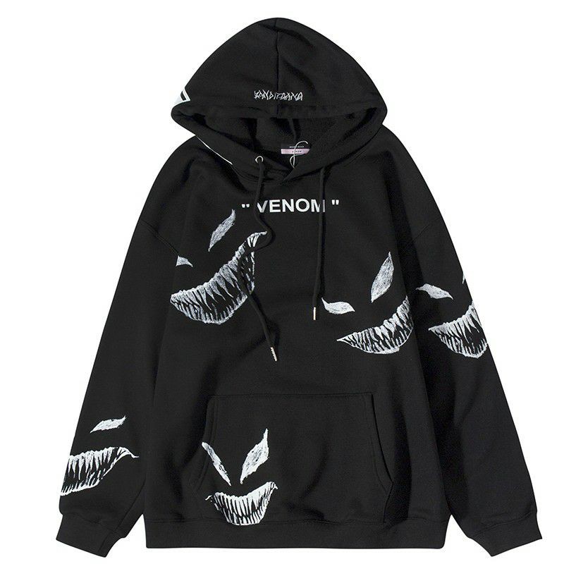 Áo hoodie in Venom kinh dị Form 60kg Unisex