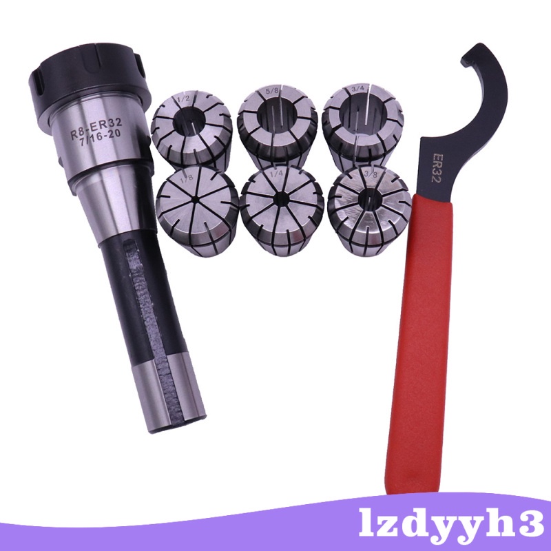 [giá giới hạn] igh Accuracy R8-ER32 Collet Holder Milling Cutter Tool + 1Pcs Hook Wrench