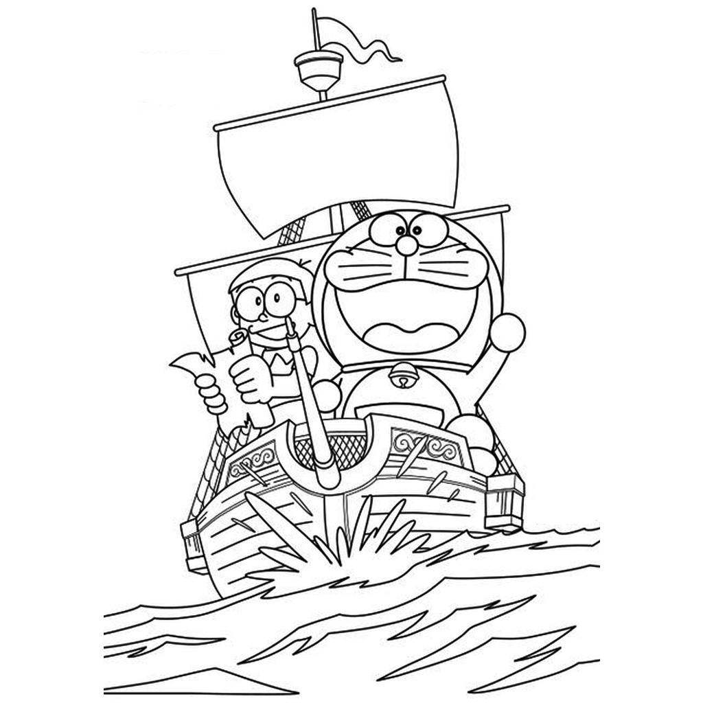 Line art Tranh tô màu Anime khổ A4  - Cho những bạn yêu thích truyện DOREMON