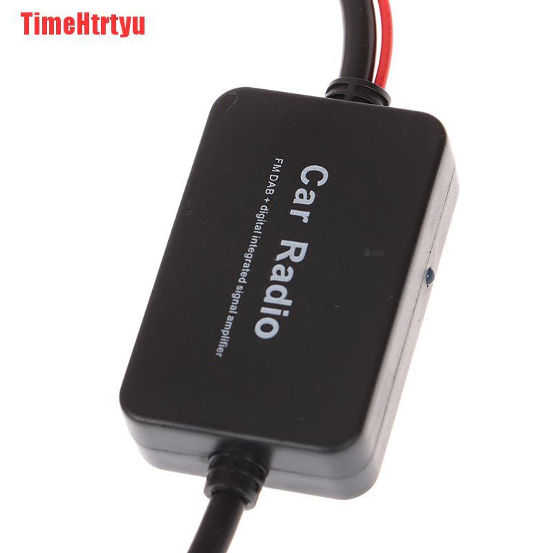 TimeHtrtyu Car Stereo FM&AM Radio Signal Antenna Aerial Signal Amp Amplifier Booster cable