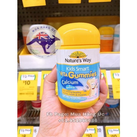 Kẹo nhai bổ sung canxi cho bé Kids Smart Vita Gummies Calcium + Vitamin D